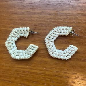 Rattan wicker Anthropologie earrings
